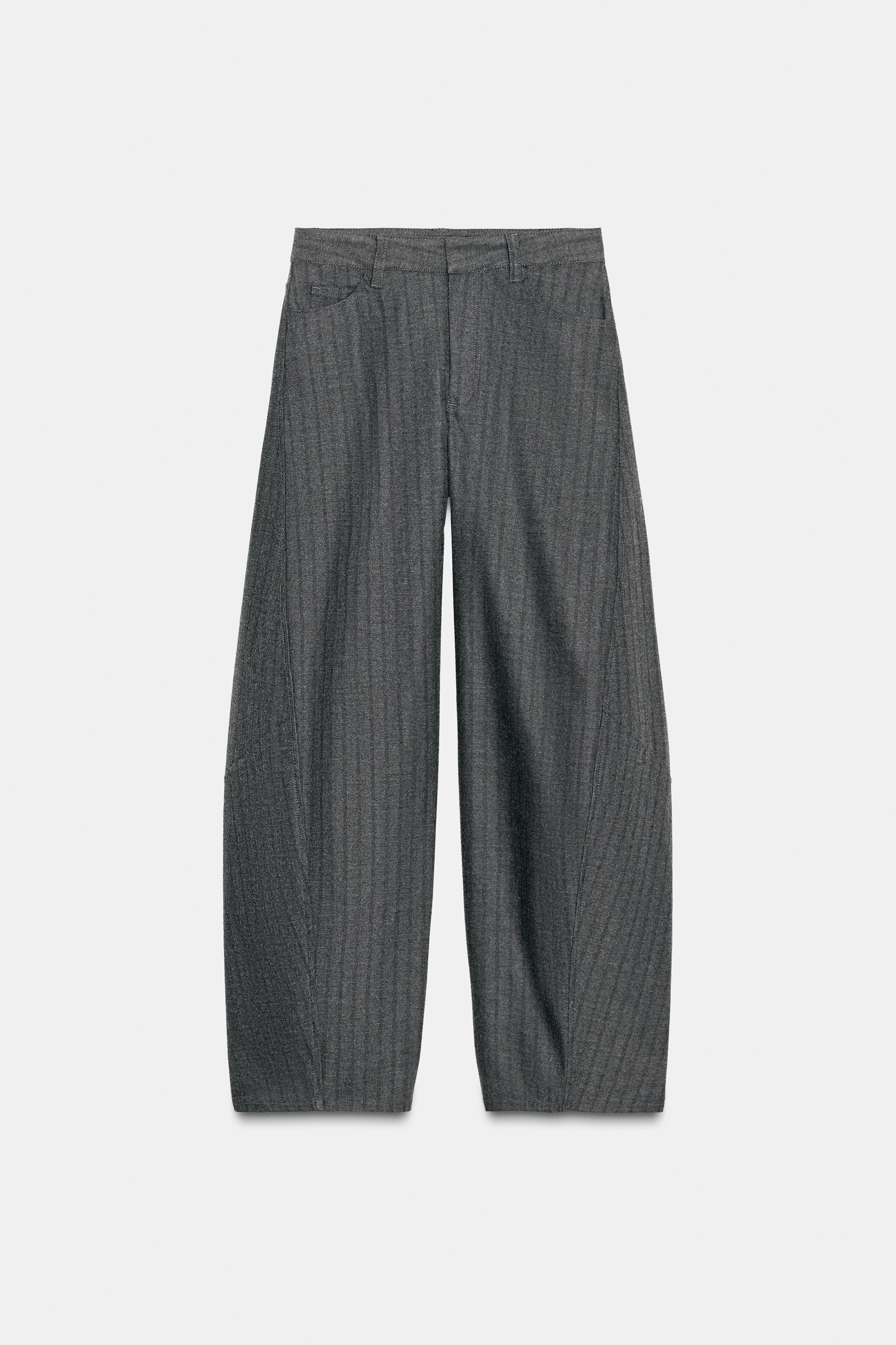 ZW COLLECTION STRIPED BARREL PANTS